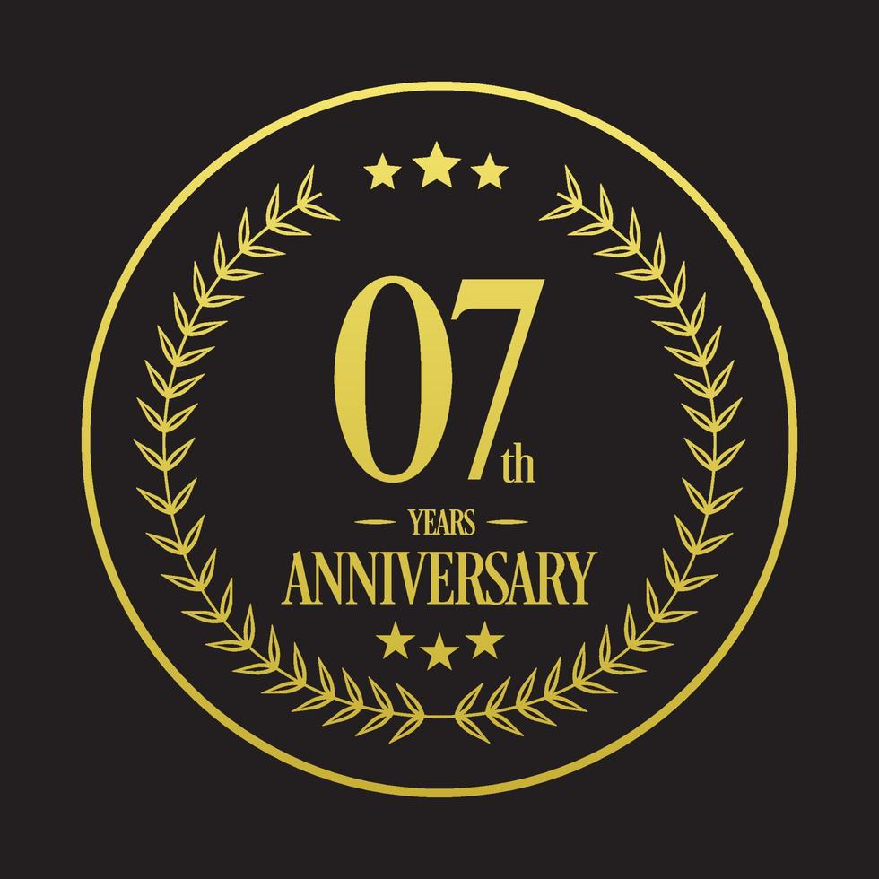 Luxury 7th anniversary Logo illustration vector.Free vector illustration Free Vector