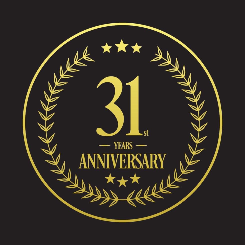 Luxury 31st anniversary Logo illustration vector.Free vector illustration Free Vector