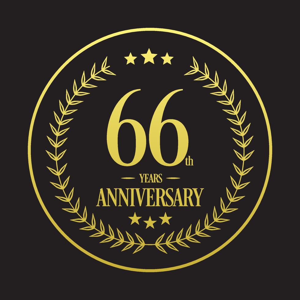 Luxury 66th anniversary Logo illustration vector.Free vector illustration Free Vector