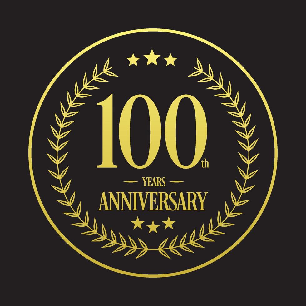 Luxury 100th Anniversary Logo illustration vector.Free vector illustration