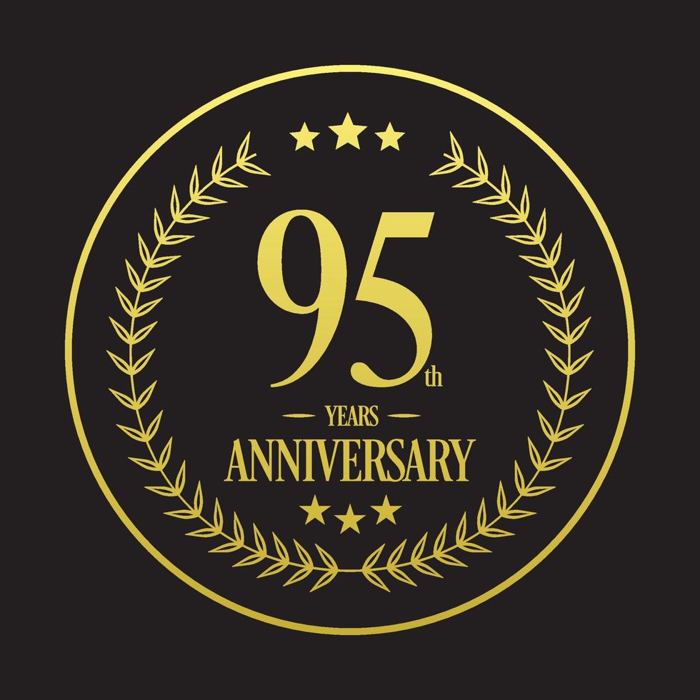 Luxury 95th Anniversary Logo illustration vector.Free vector illustration