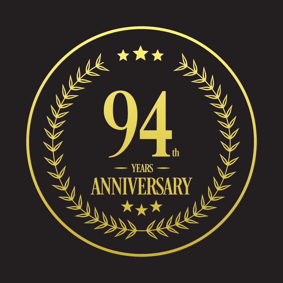 Luxury 94th Anniversary Logo illustration vector.Free vector illustration