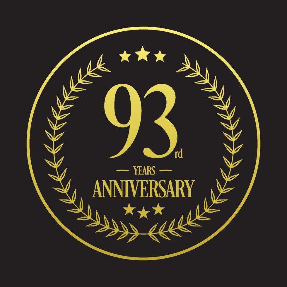 Luxury 93rd Anniversary Logo illustration vector.Free vector illustration