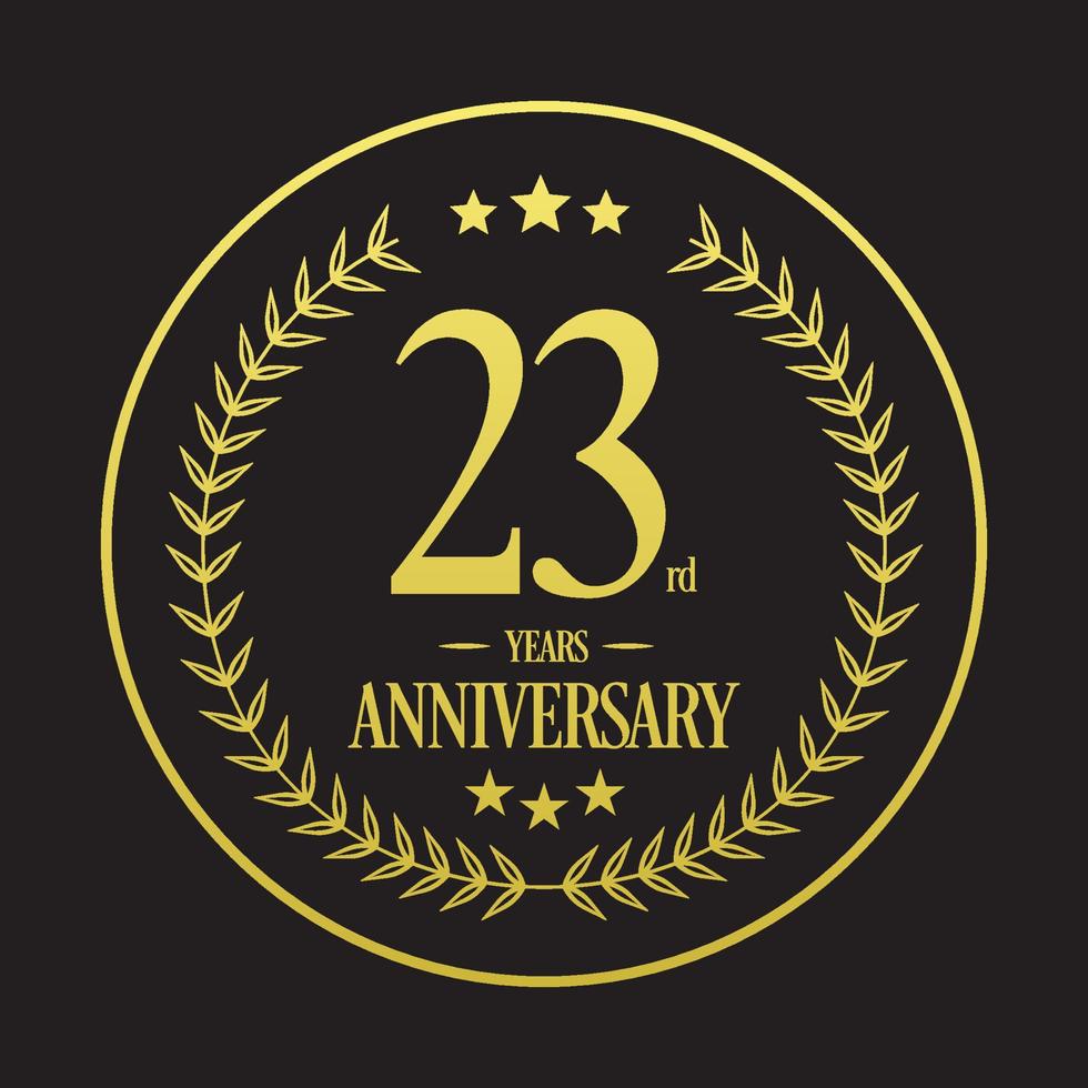 Luxury 23rd anniversary Logo illustration vector.Free vector illustration Free Vector