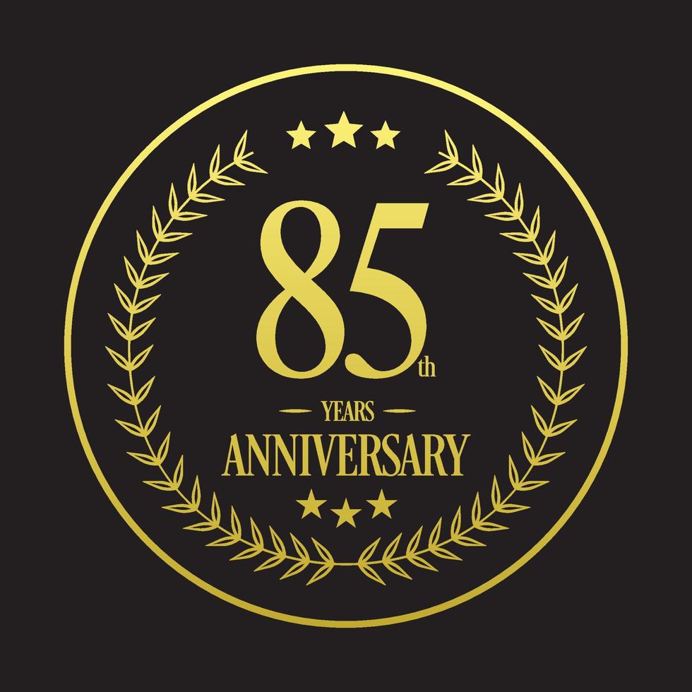 Luxury 85th Anniversary Logo illustration vector.Free vector illustration