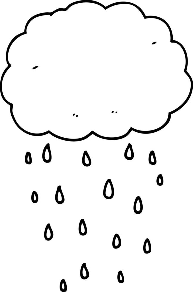 cartoon rain cloud vector