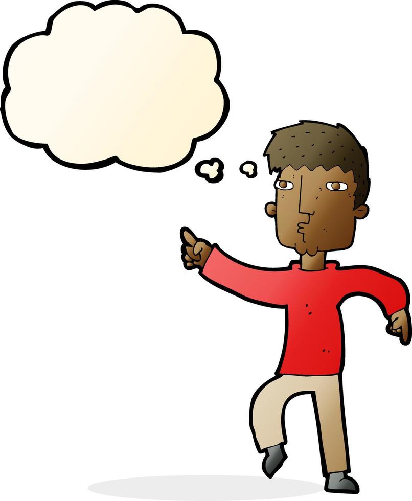 cartoon dancing man with thought bubble vector