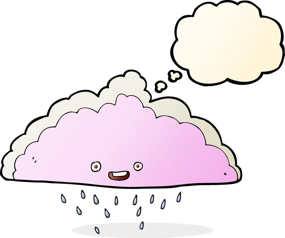 cartoon rain cloud with thought bubble vector
