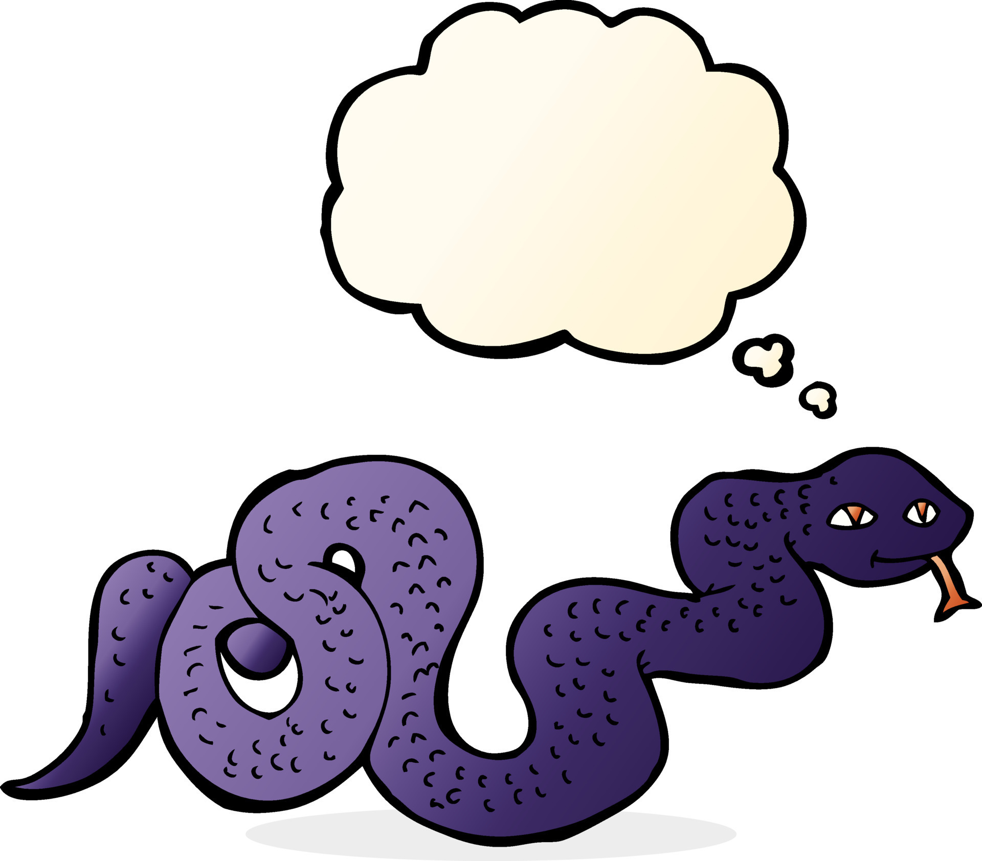 cartoon snake with thought bubble 12317969 Vector Art at Vecteezy