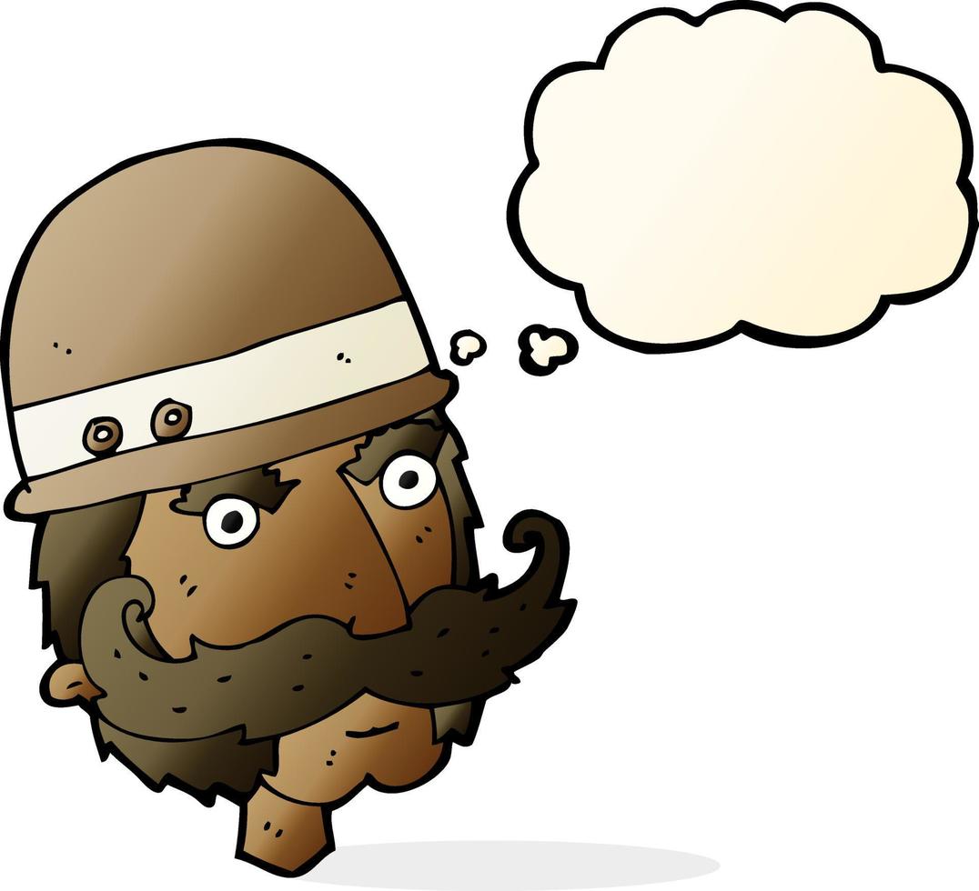 cartoon victorian big game hunter with thought bubble vector