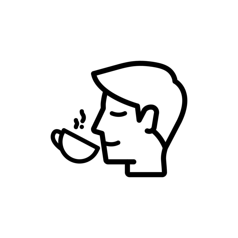 Icon of A Person who is drinking coffee or tea from a cup. vector