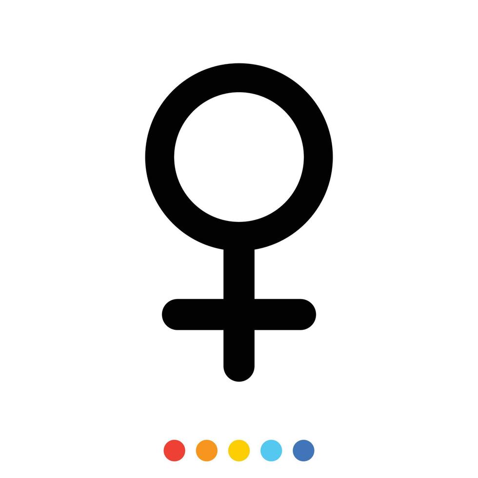 símbolo femenino, icono, vector, ilustración. vector