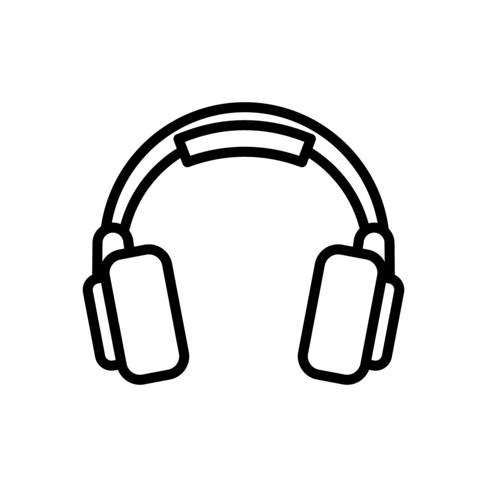 icono de contorno de auriculares inalámbricos, vector e ilustración.