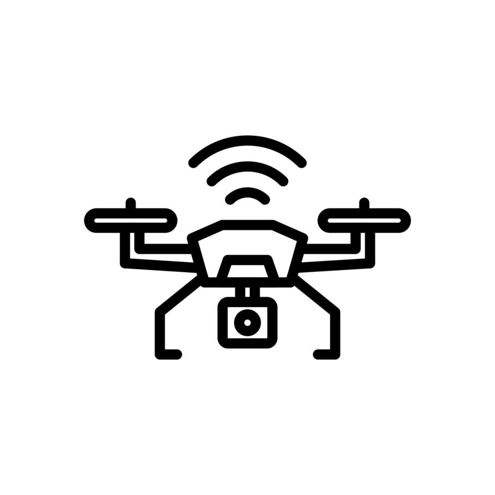 icono de contorno de drone, vector e ilustración.