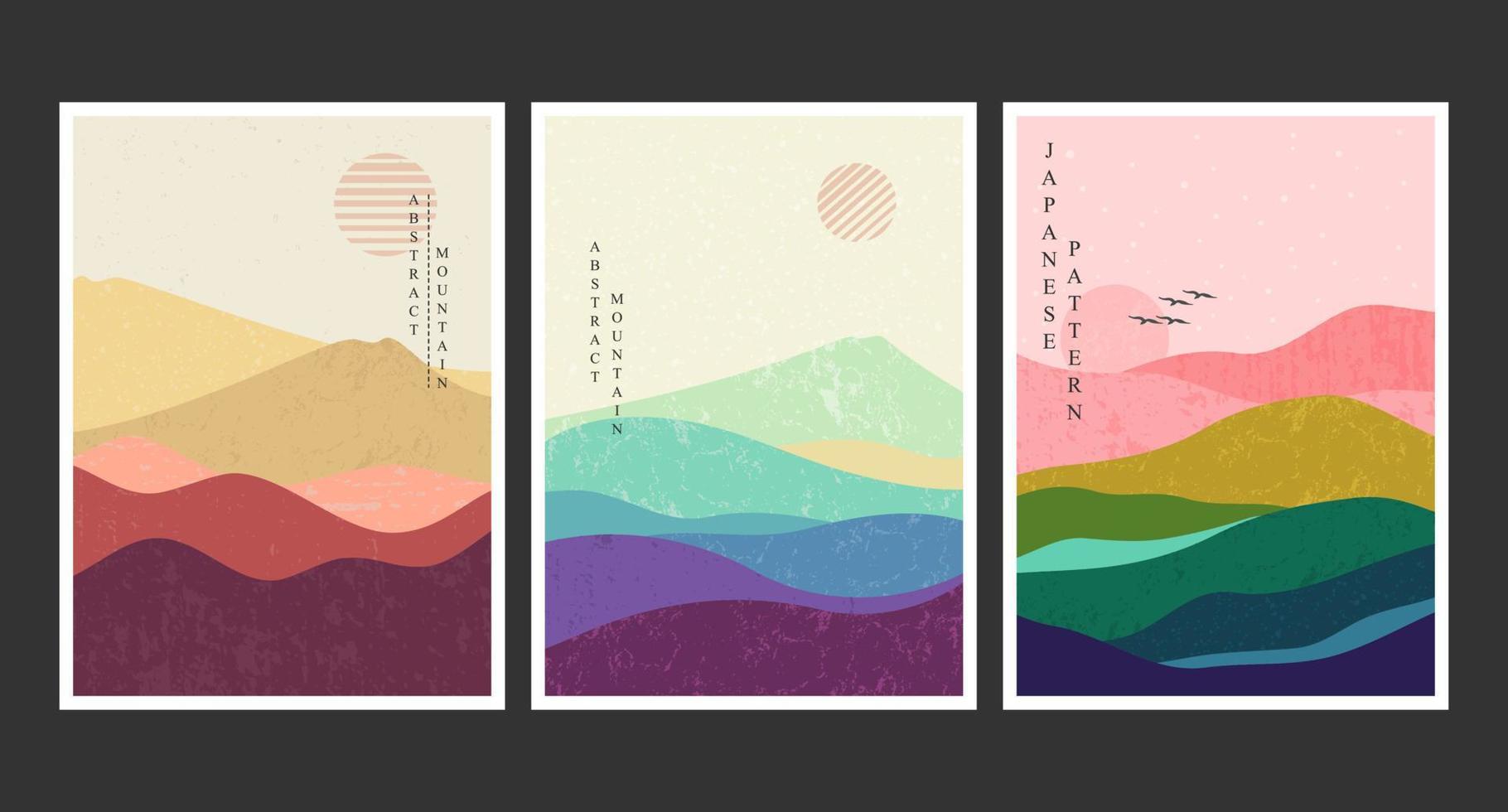 Abstract mountain painting, Abstract background, Premium Vector