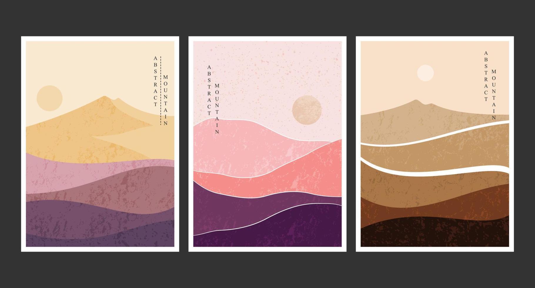 Abstract mountain painting, Abstract background, Premium Vector