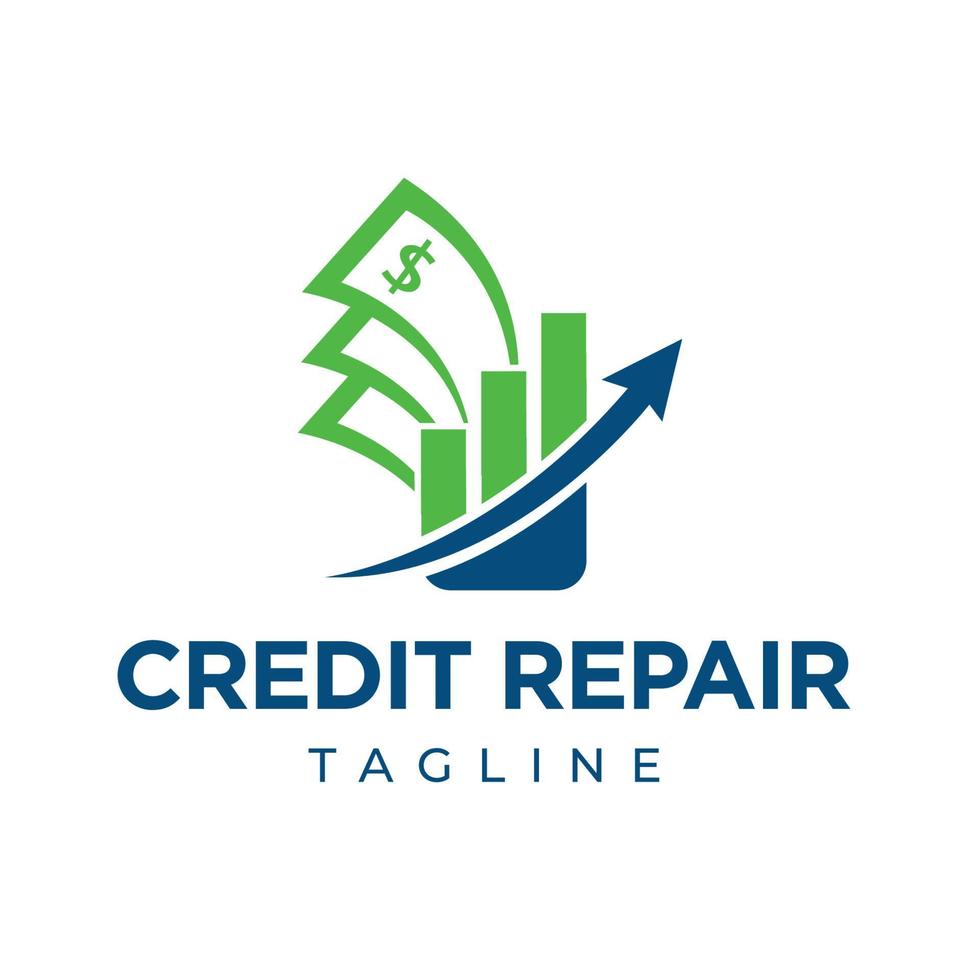 Credit Repair And Business Finance Logo Designs Template Isolated Background vector