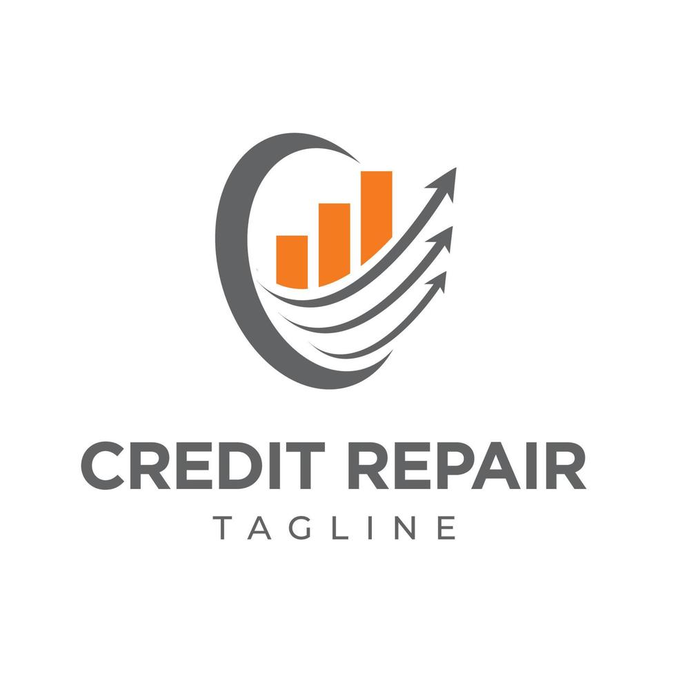fondo aislado de plantilla de diseños de logotipo de reparación de crédito y finanzas comerciales vector