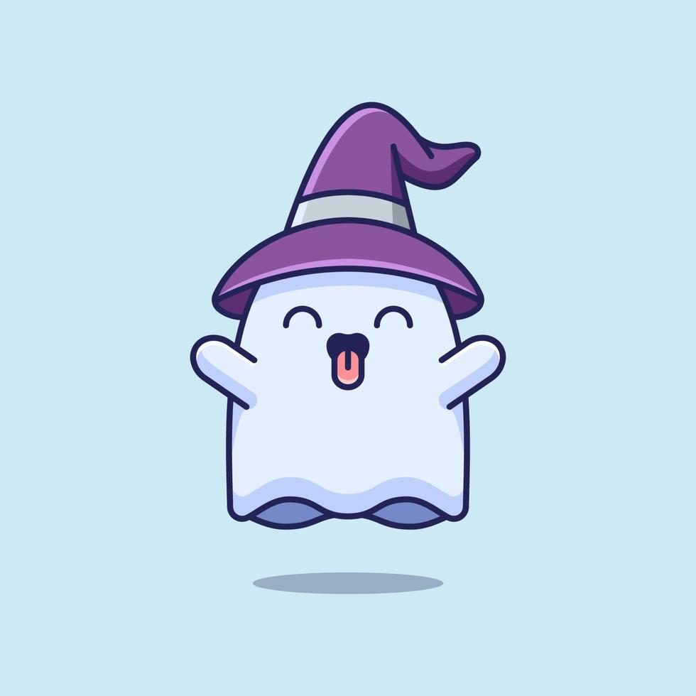 CUTE GHOSTS POINTING TONGUE vector