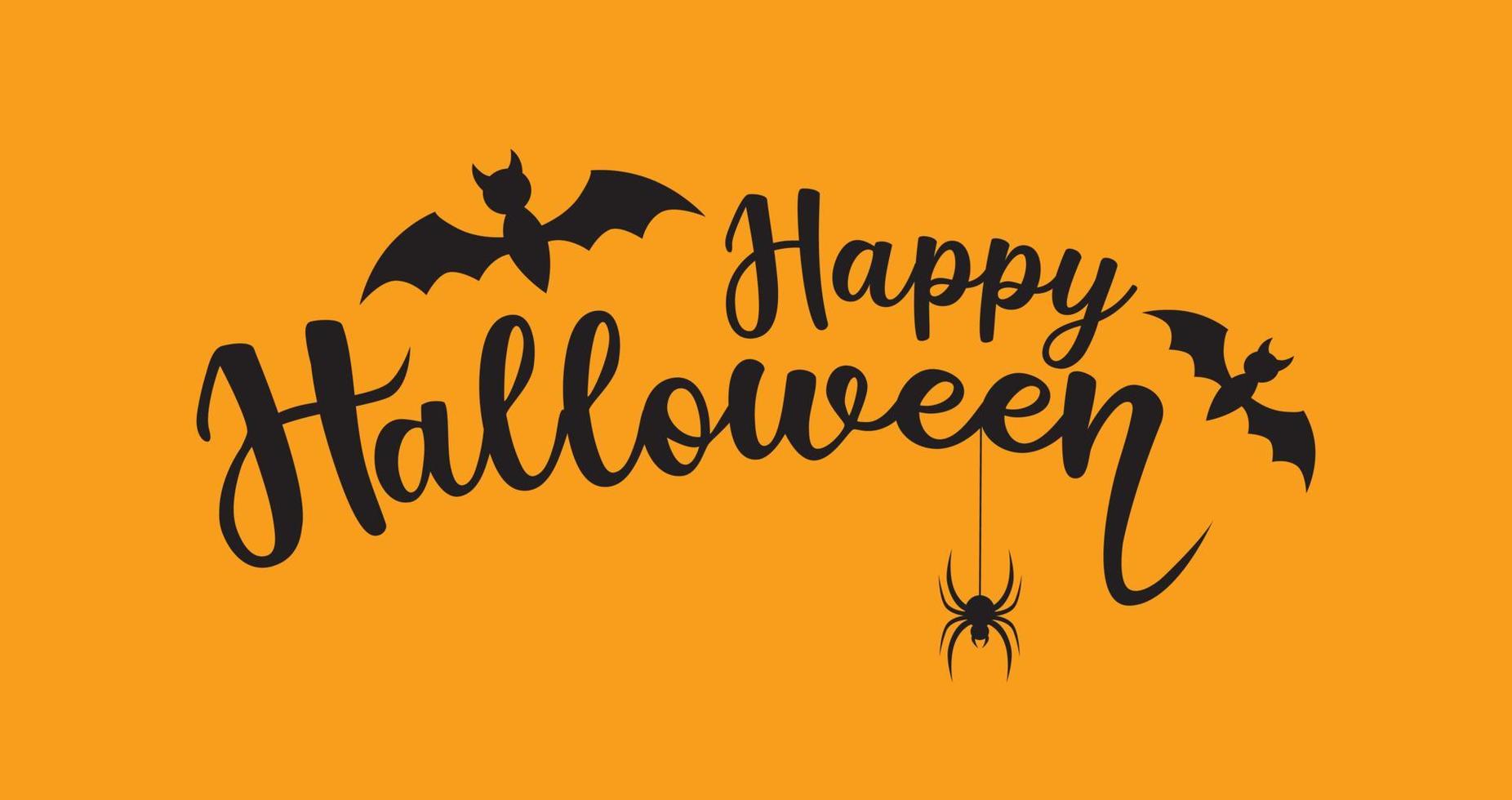 Beautiful text Happy Halloween. Hand lettering Happy Halloween. vector