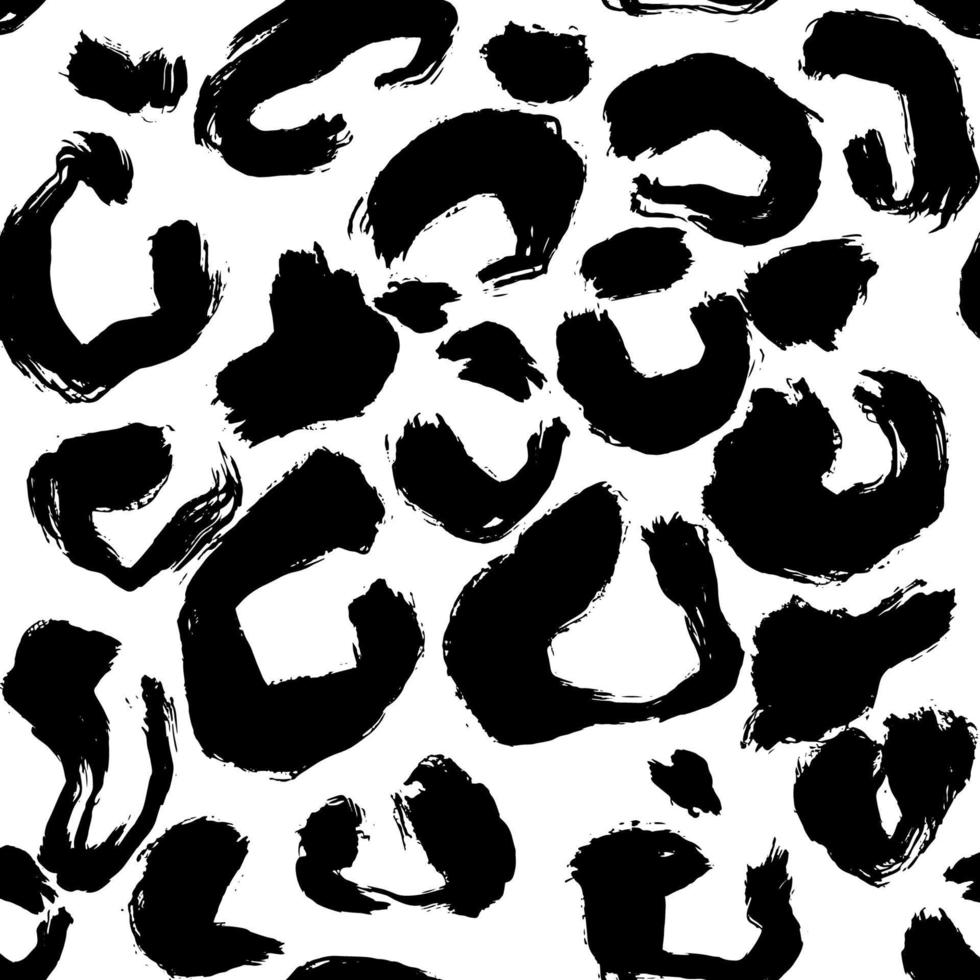 Leopard Skin Black And White Seamless Pattern vector