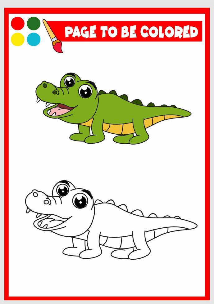 coloring book for kids. alligator vector