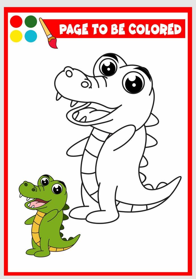 coloring book for kids. alligator vector