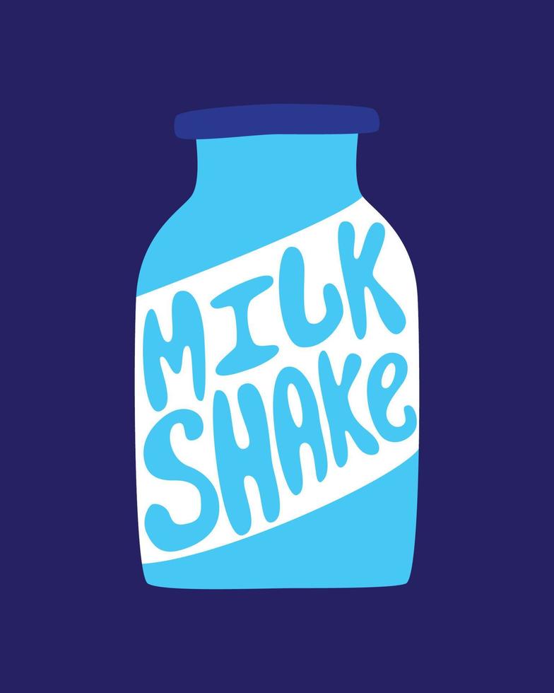 Milk shake hand lettering vector