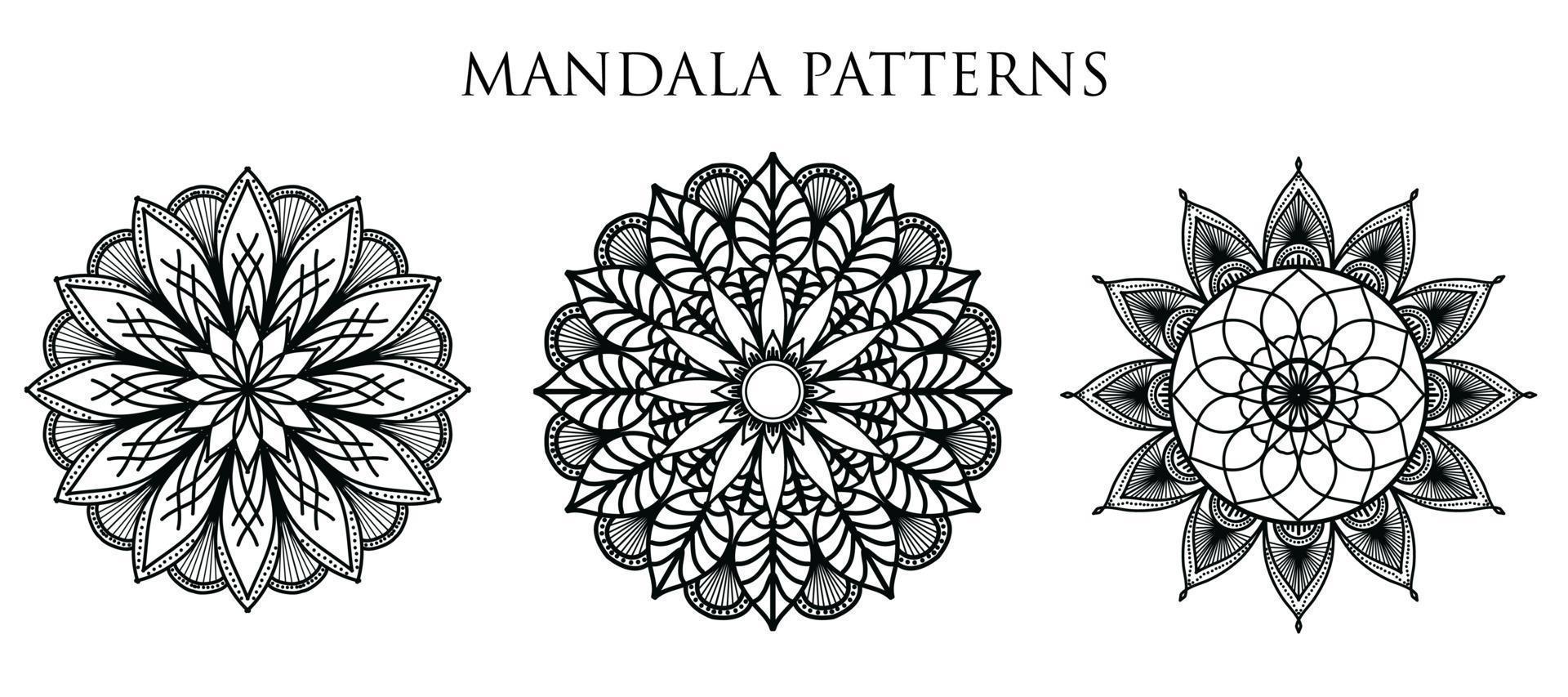 Fondo de diseño de mandala ornamental de lujo, diseño de mandala, patrón de mandala para colorear diseño de papel tapiz de arte, patrón de mosaico, tarjeta de felicitación, diseño de mandala, negro, diseño de mandala vector