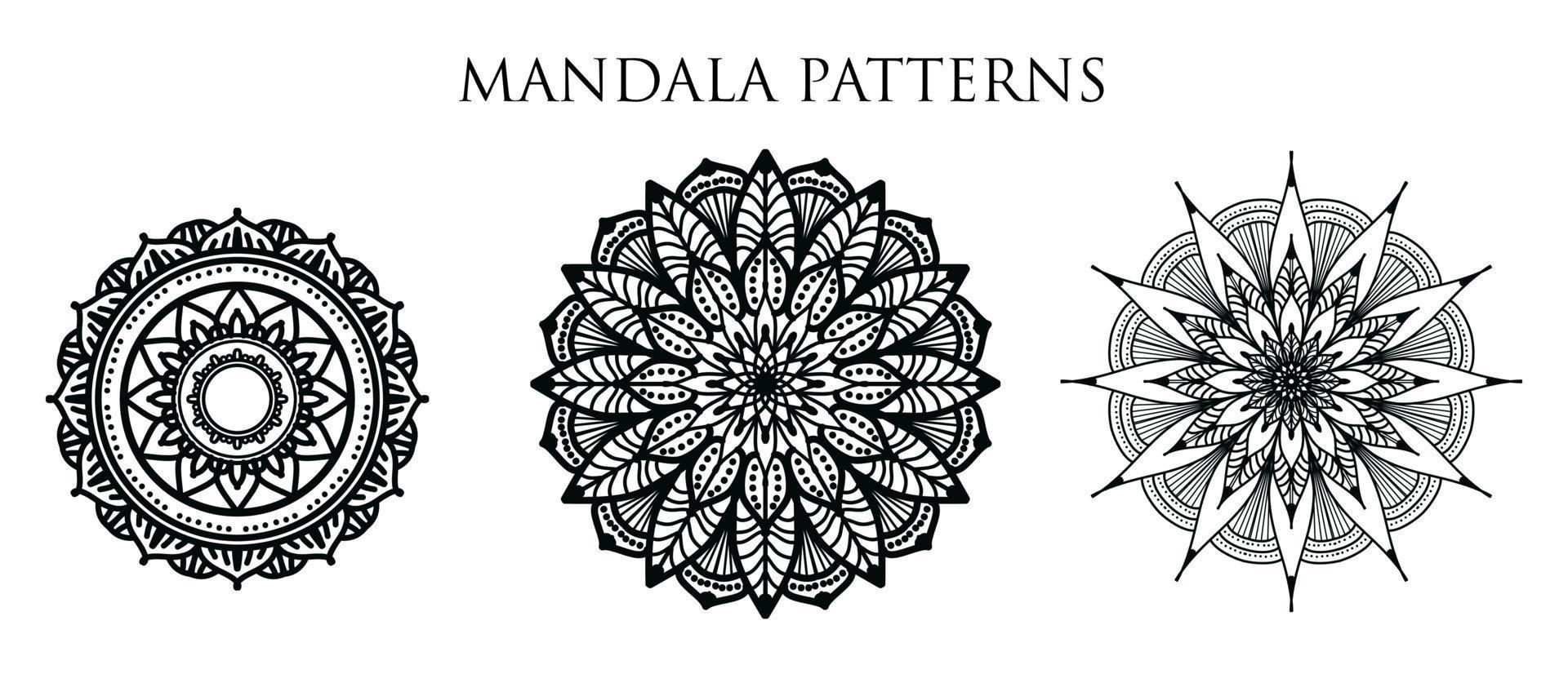 Fondo de diseño de mandala ornamental de lujo, diseño de mandala, patrón de mandala para colorear diseño de papel tapiz de arte, patrón de mosaico, tarjeta de felicitación, diseño de mandala, negro, diseño de mandala vector