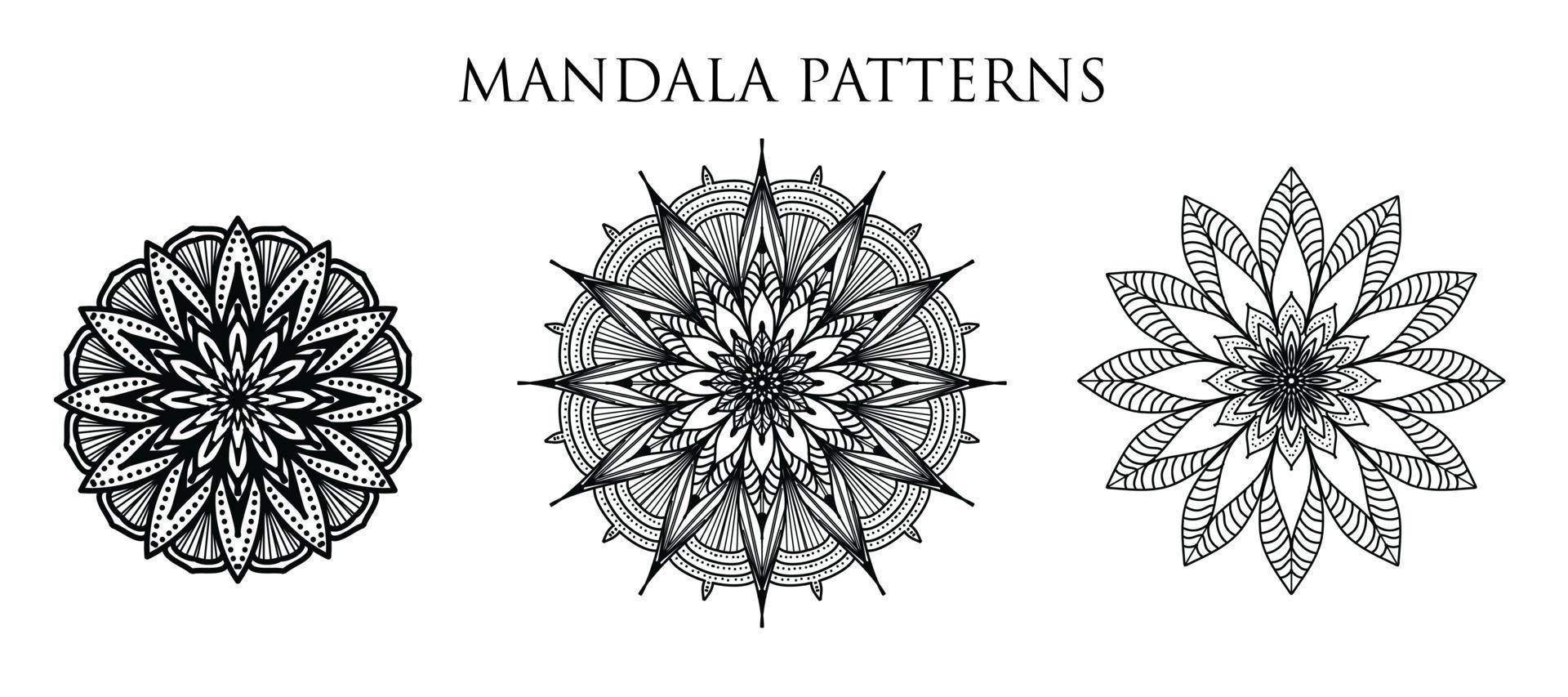 Fondo de diseño de mandala ornamental de lujo, diseño de mandala, patrón de mandala para colorear diseño de papel tapiz de arte, patrón de mosaico, tarjeta de felicitación, diseño de mandala, negro, diseño de mandala vector