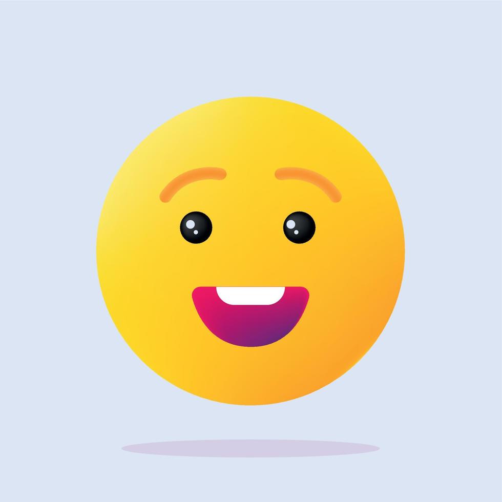 Happy icon emotion. Yellow emoticon. Vector illustration in cartoon.