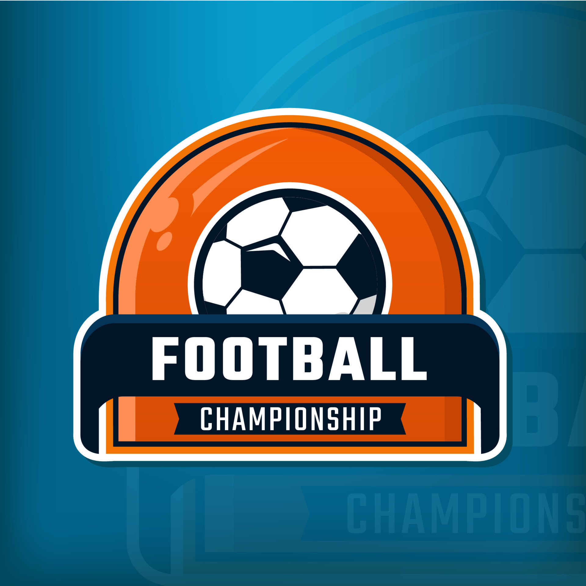 Football sports logo design on a semicircle background 12318946 Vector Art at Vecteezy