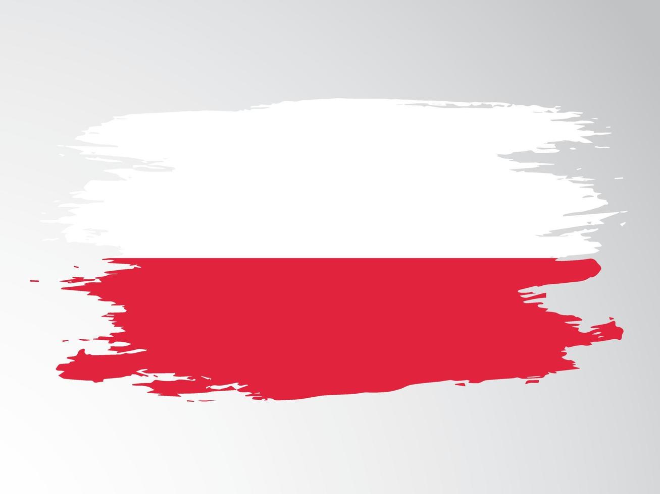 bandera de polonia pintada con un pincel vector