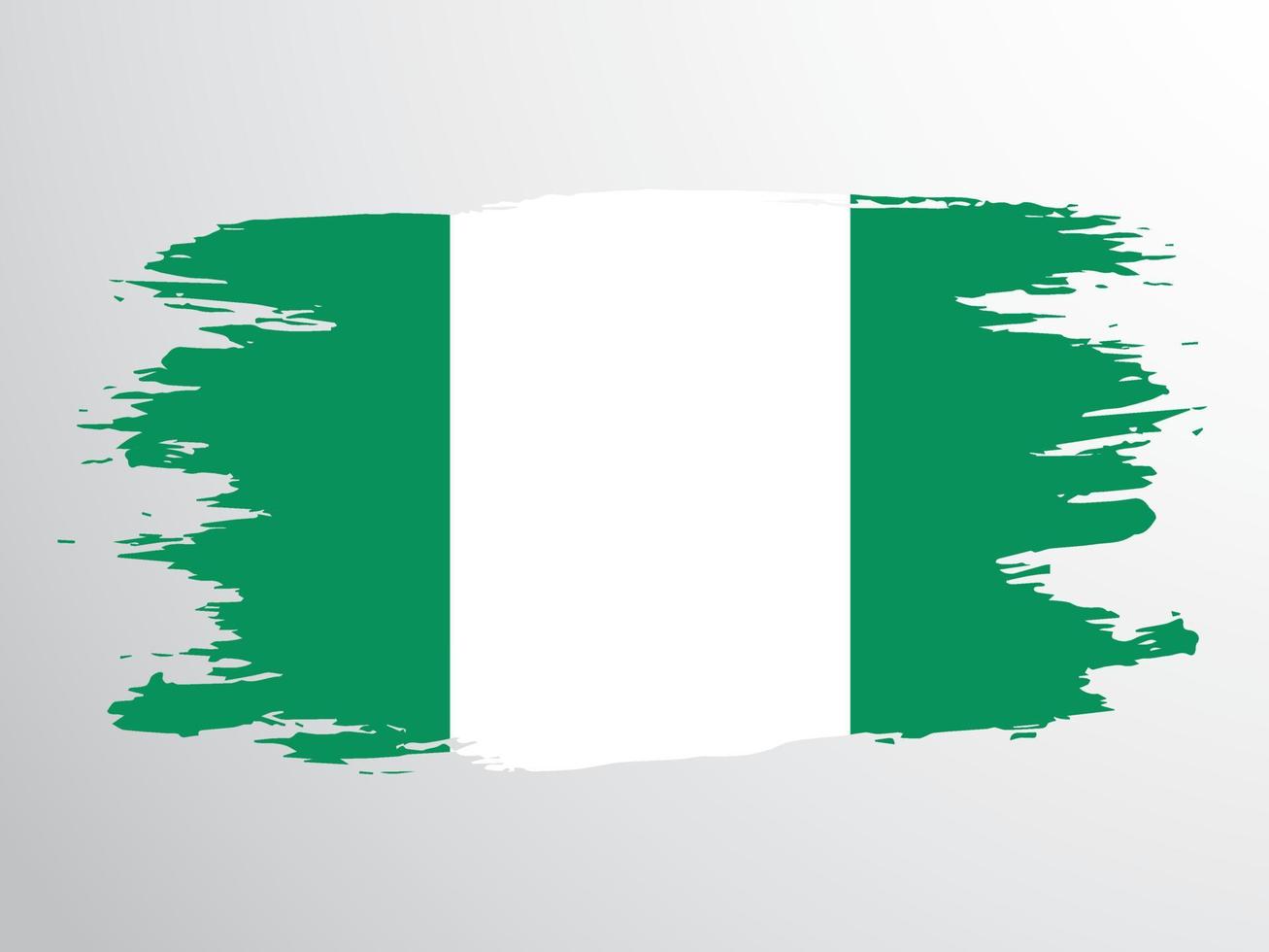 Flag of Nigeria painted with a brush. vector