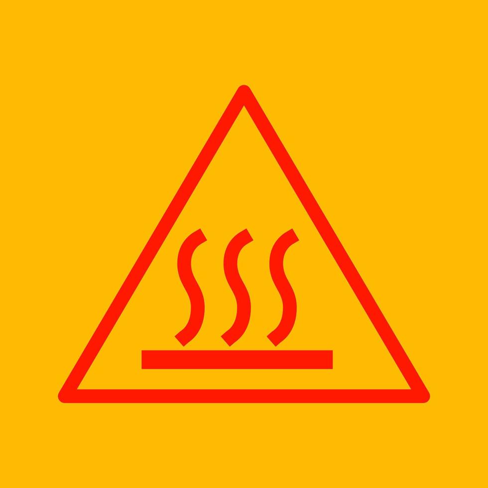 Caution hot surface warning sign. vector