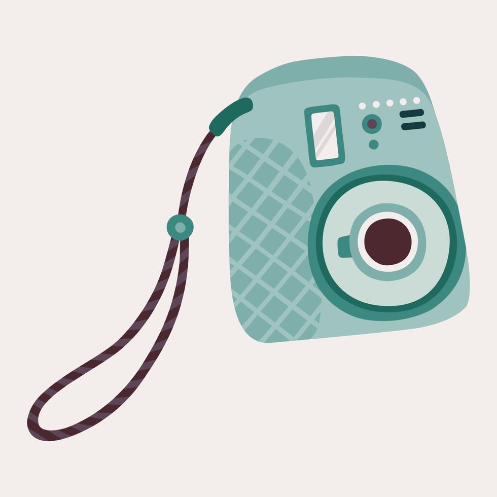 Blue instant camera vector