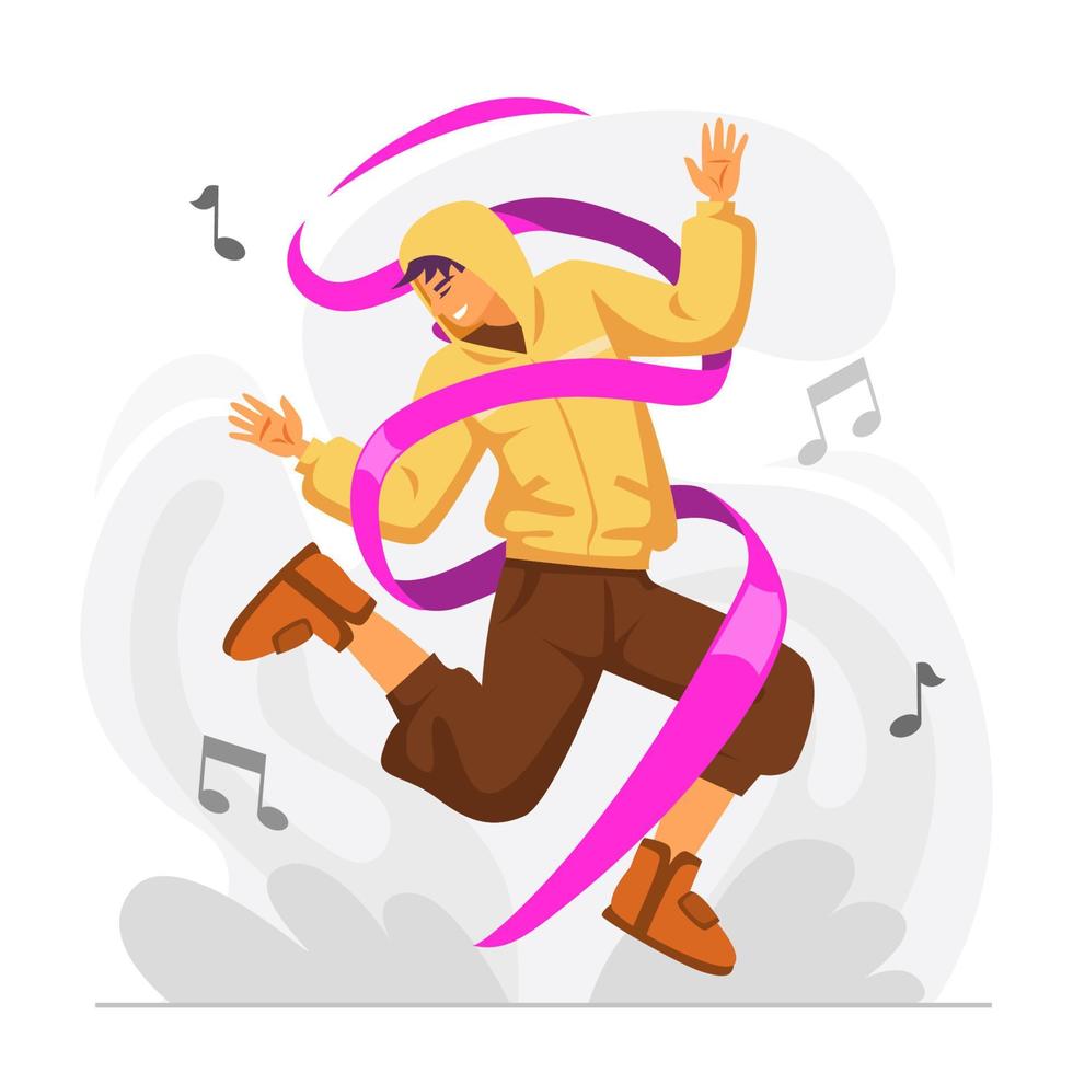 Happy Young Man Dancing vector