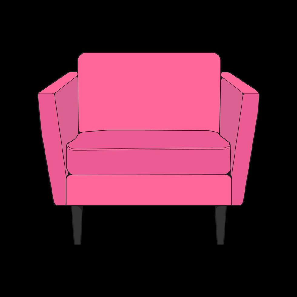 ilustrador de bloque de color de sofá o sofá. Mueble color block para salón. ilustración vectorial vector