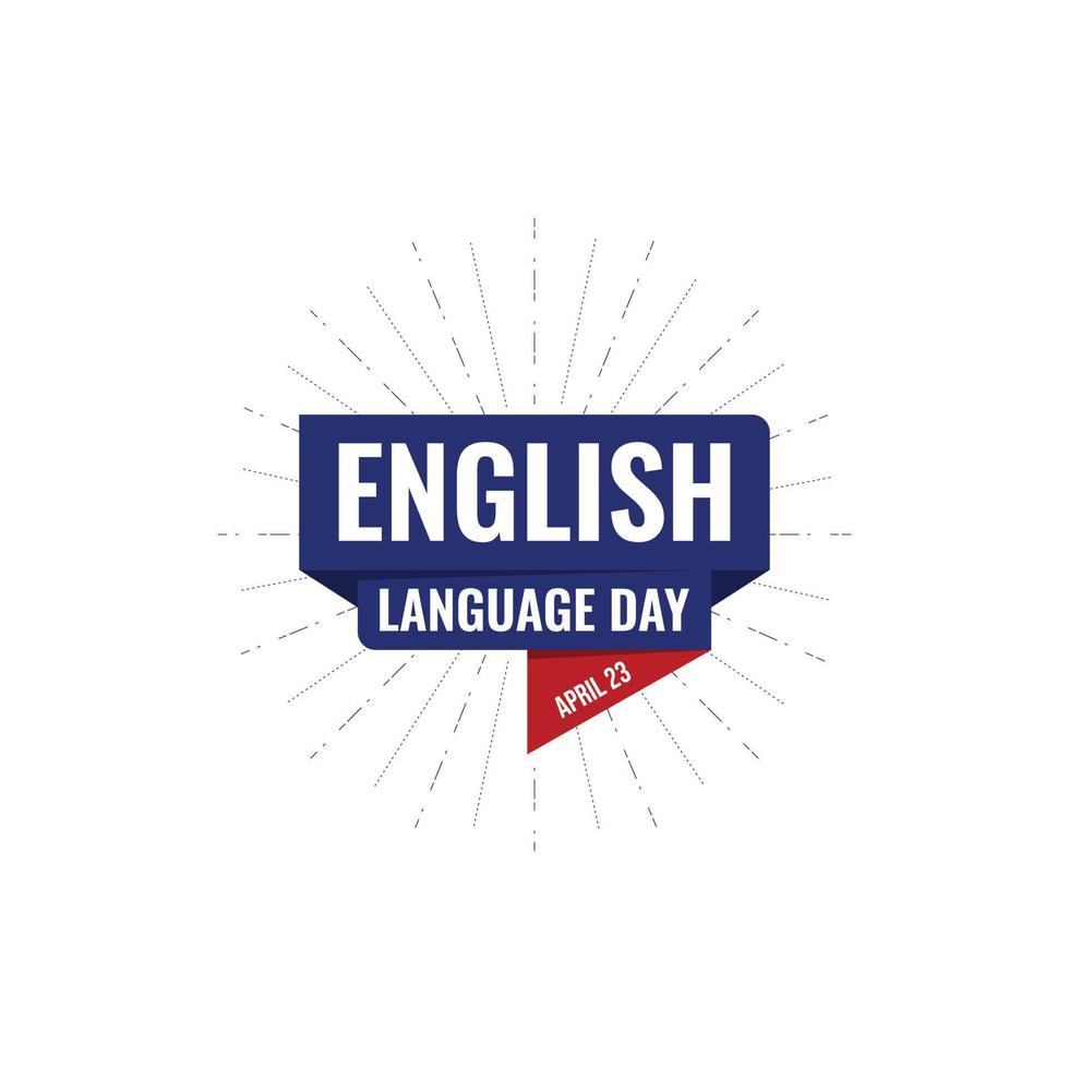 English language day banner vector