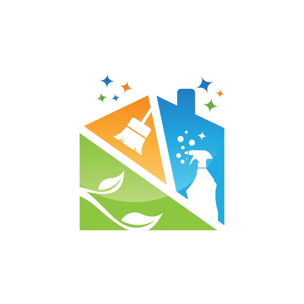 Cleaning service vector logo emblem