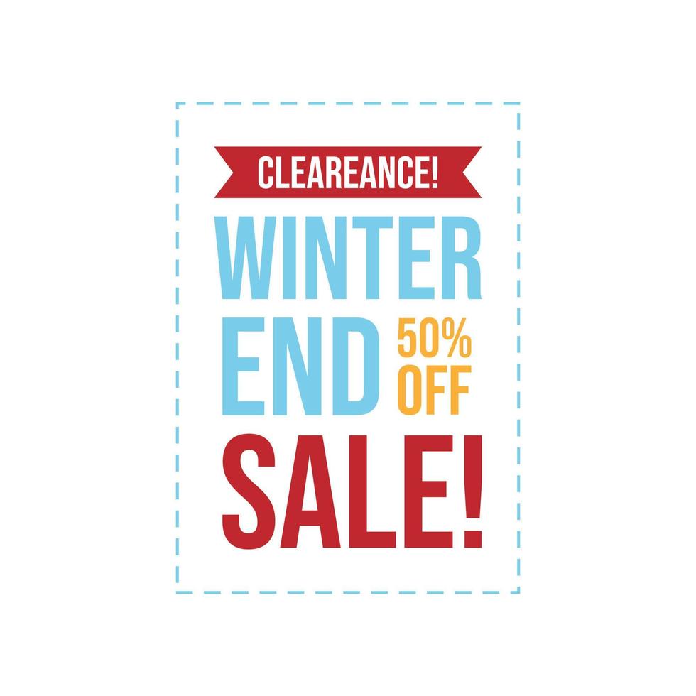 End of year winter sale banner template design vector