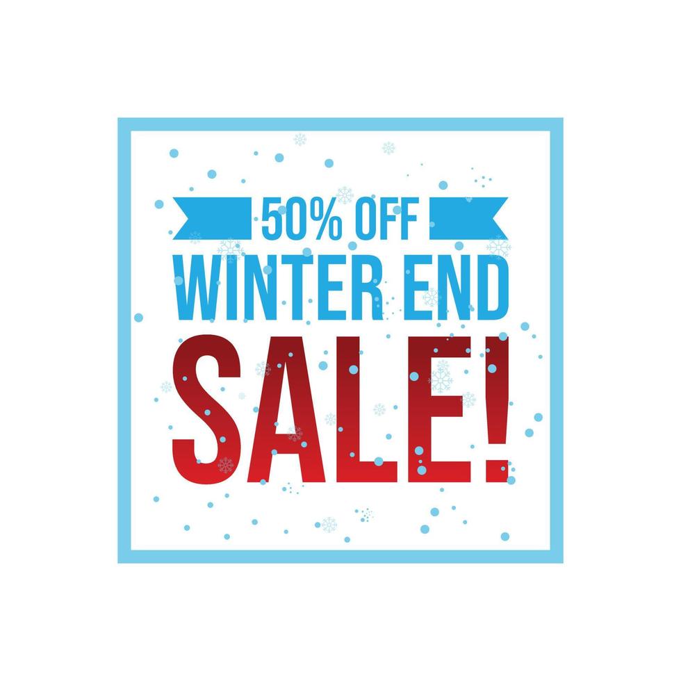 End of year winter sale banner template design vector