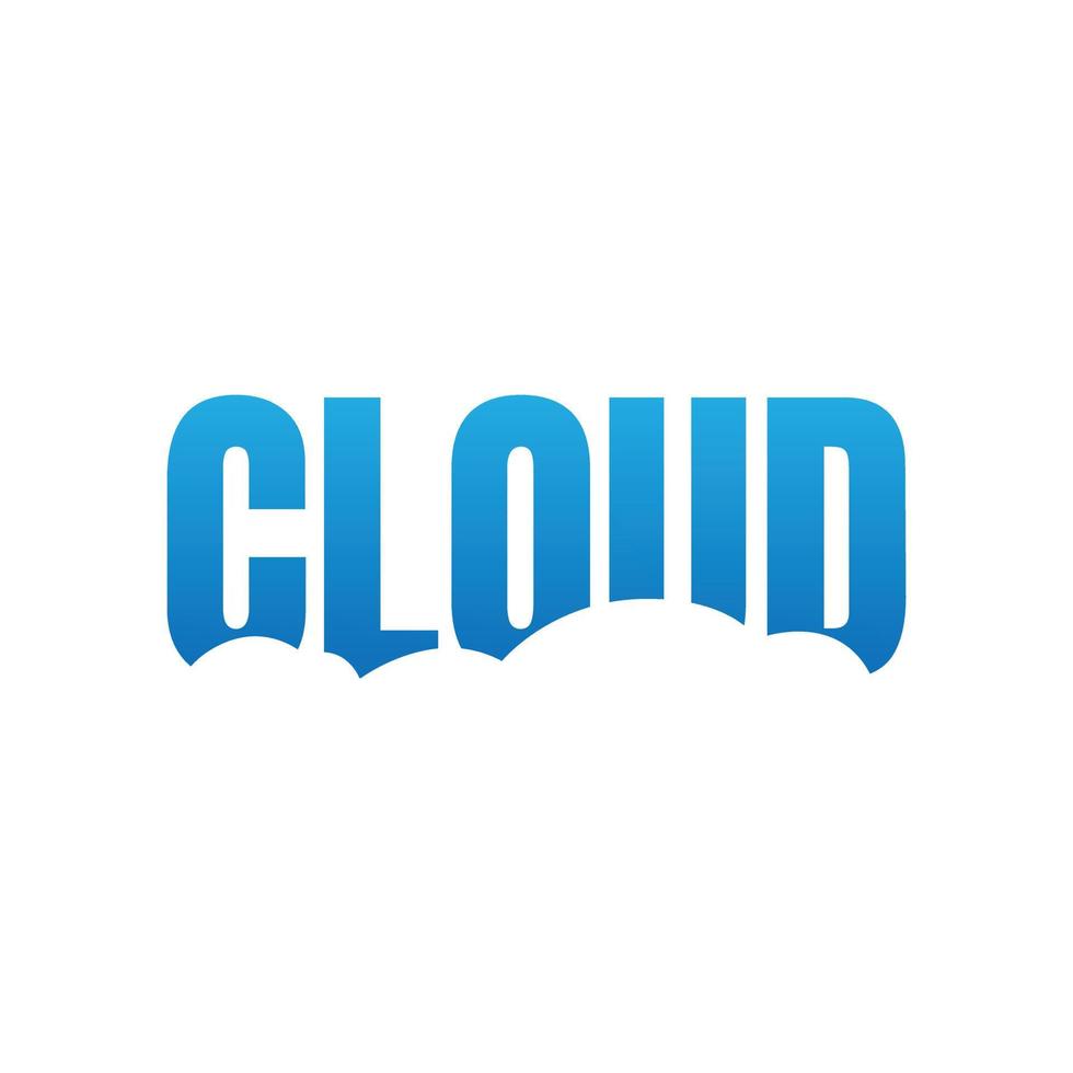 vector de imagen de diseño de logotipo de tipografía de nube