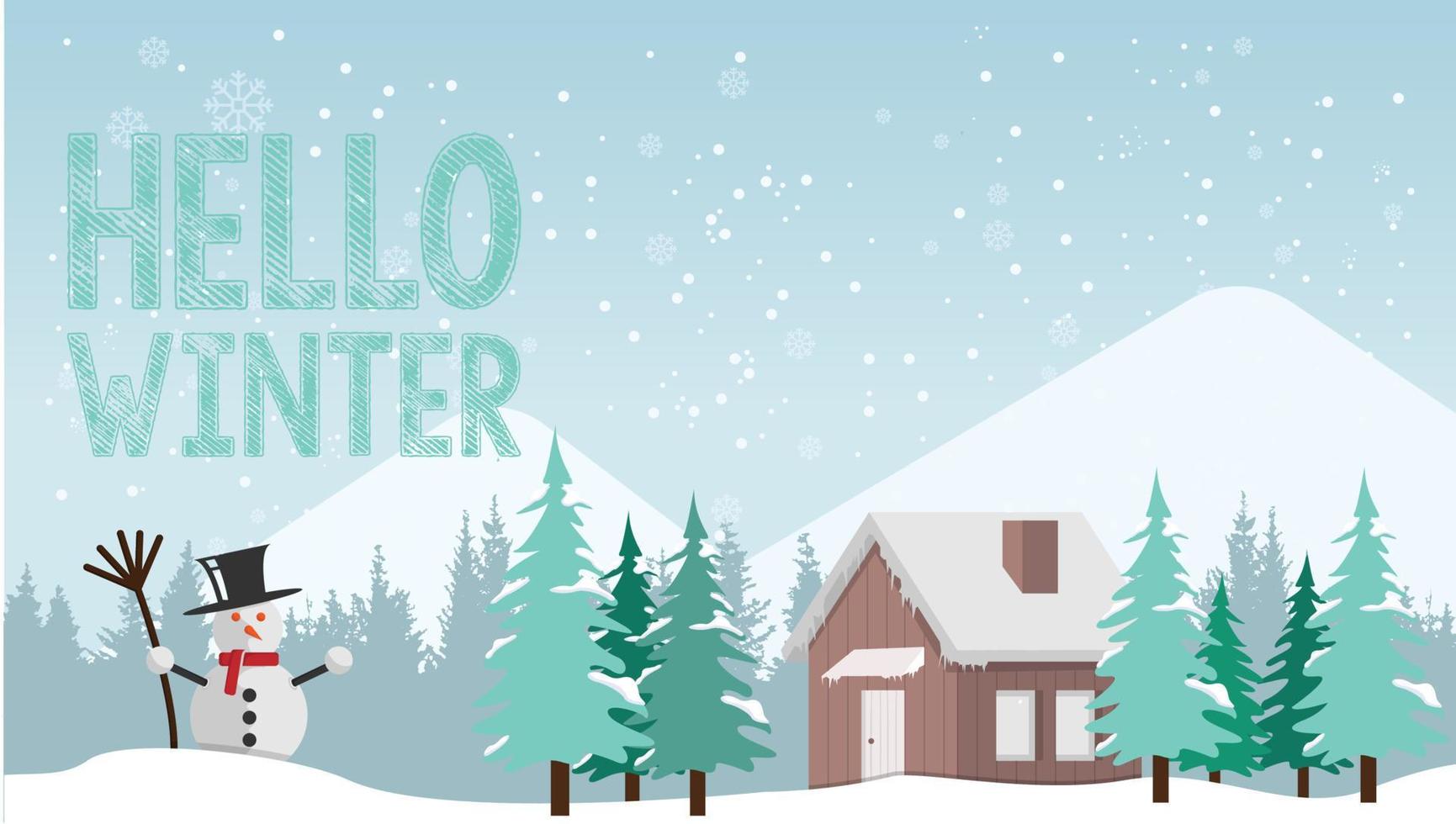 diseño de banner de fondo de paisaje de invierno vector