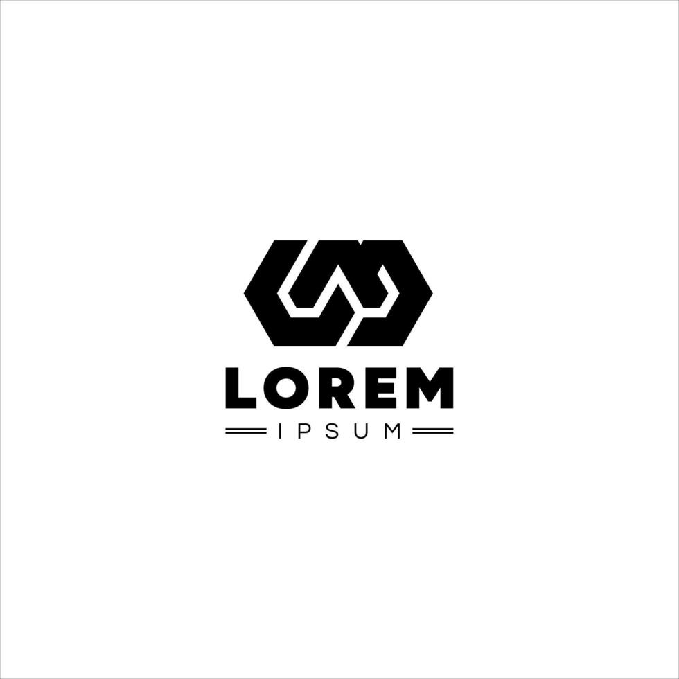 C and M letter logo template, with abstract geometric style. vector