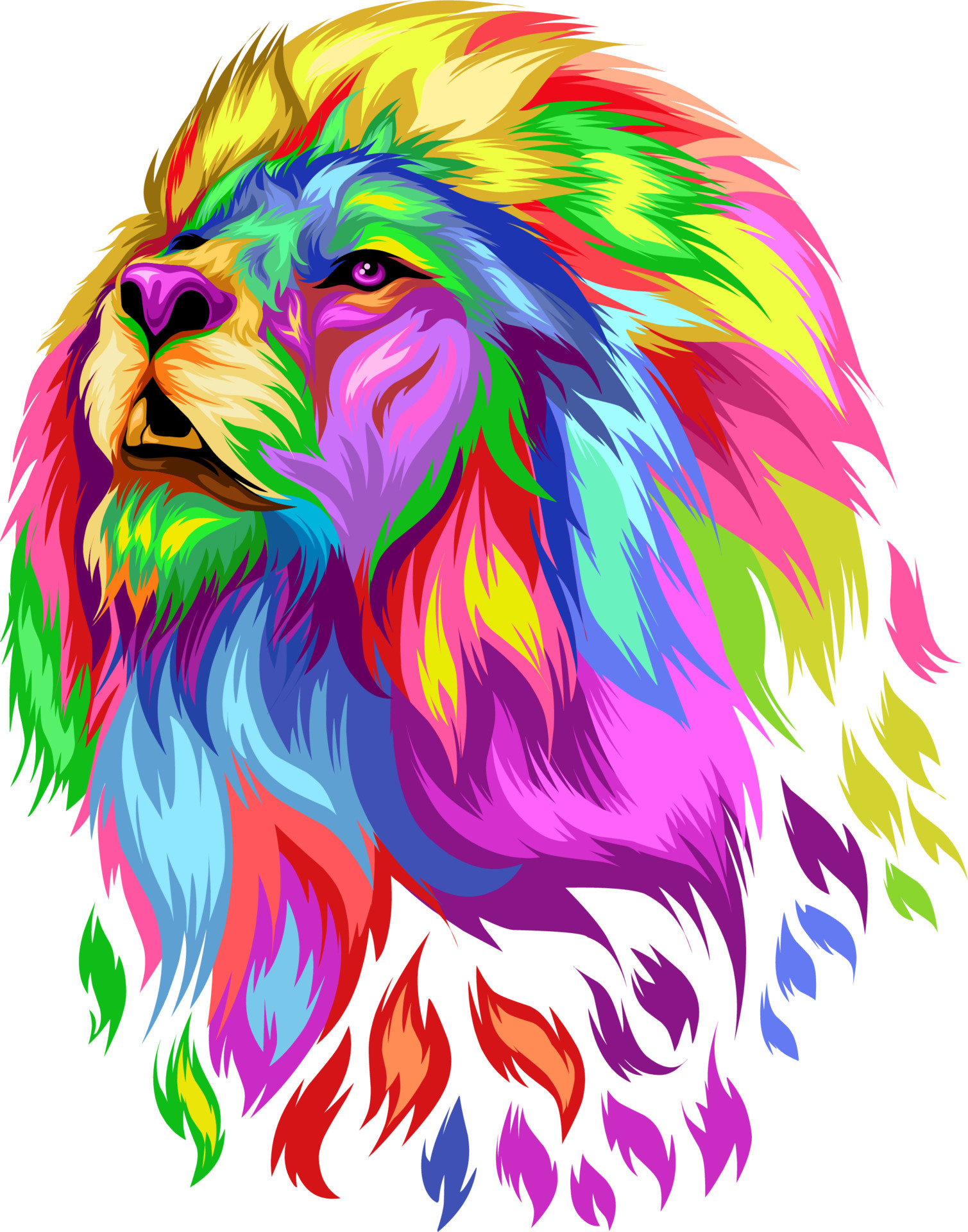 Vector Lion head full color and colorful 12319772 Vector Art at Vecteezy
