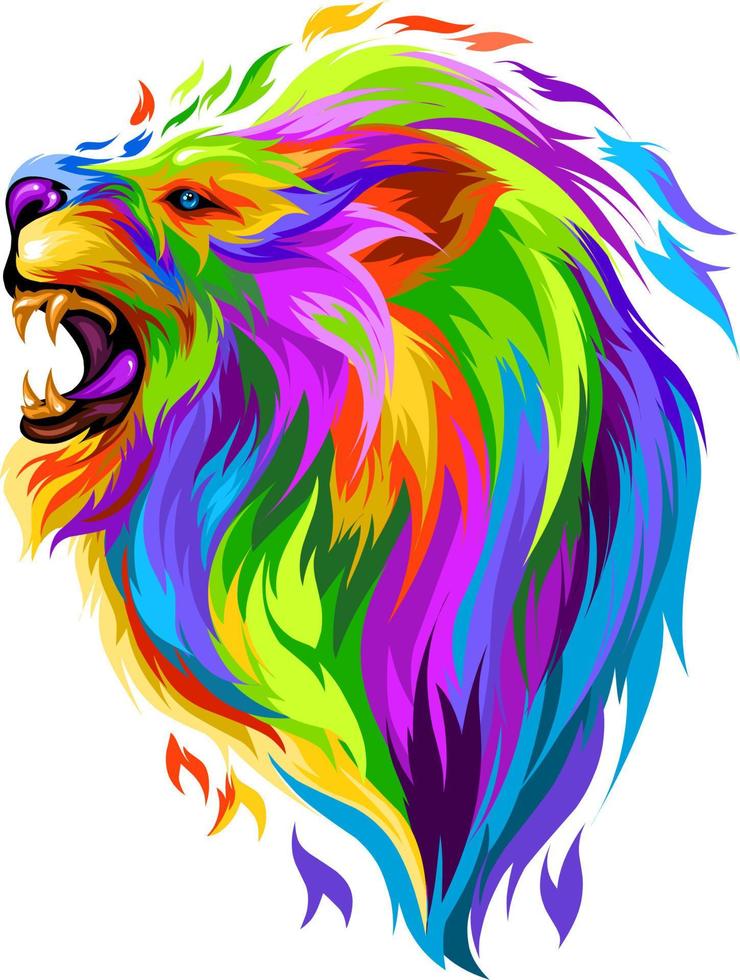 Vector Lion head full color and colorful