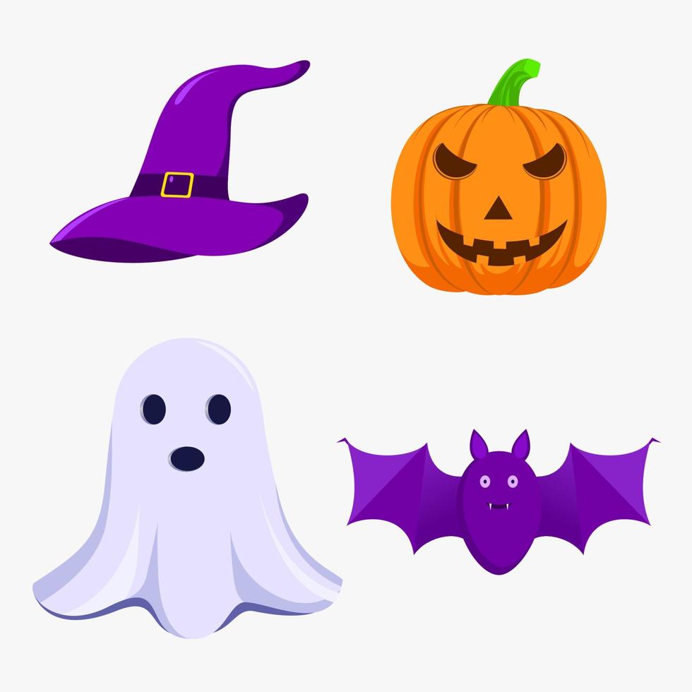 Halloween doodle elements collection vector