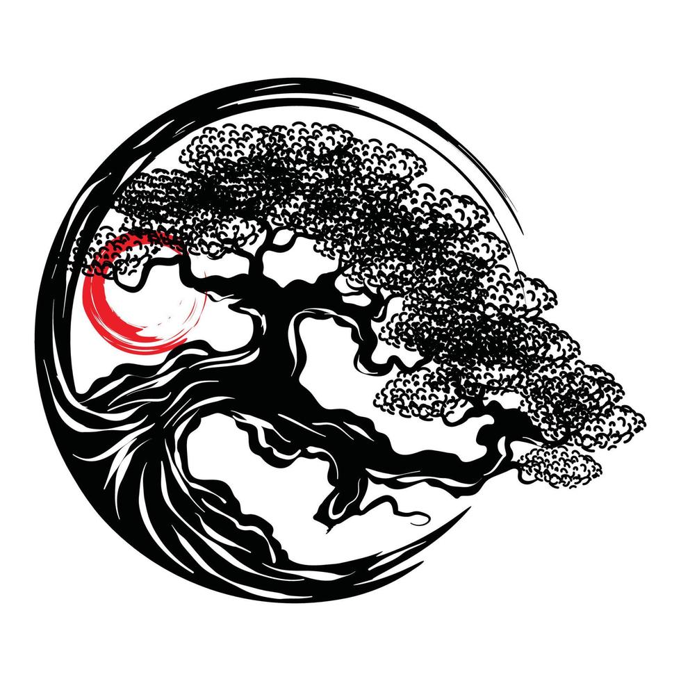 elemento bonsai japonés vector